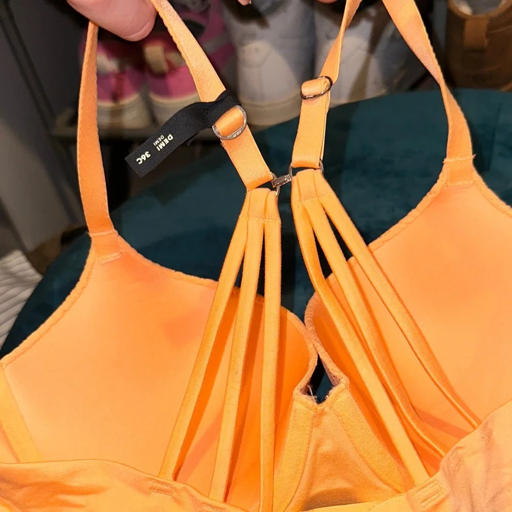 Aerie Vibrant Orange Floral Bra - Picture 3 of 5